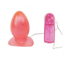 Анальная пробка на присоске с вибрацией розовая Super Butt Plug